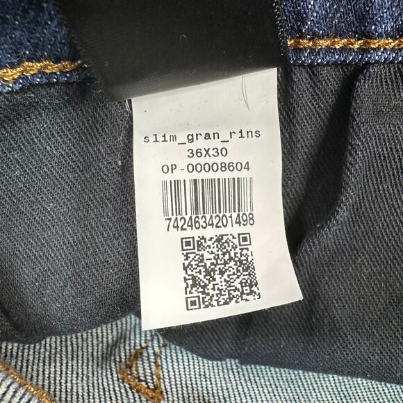 Mott & Bow Slim Grand Straight Jeans Men W36 L30 Dark Wash Stretch Denim Zip Fly - Picture 7 of 12